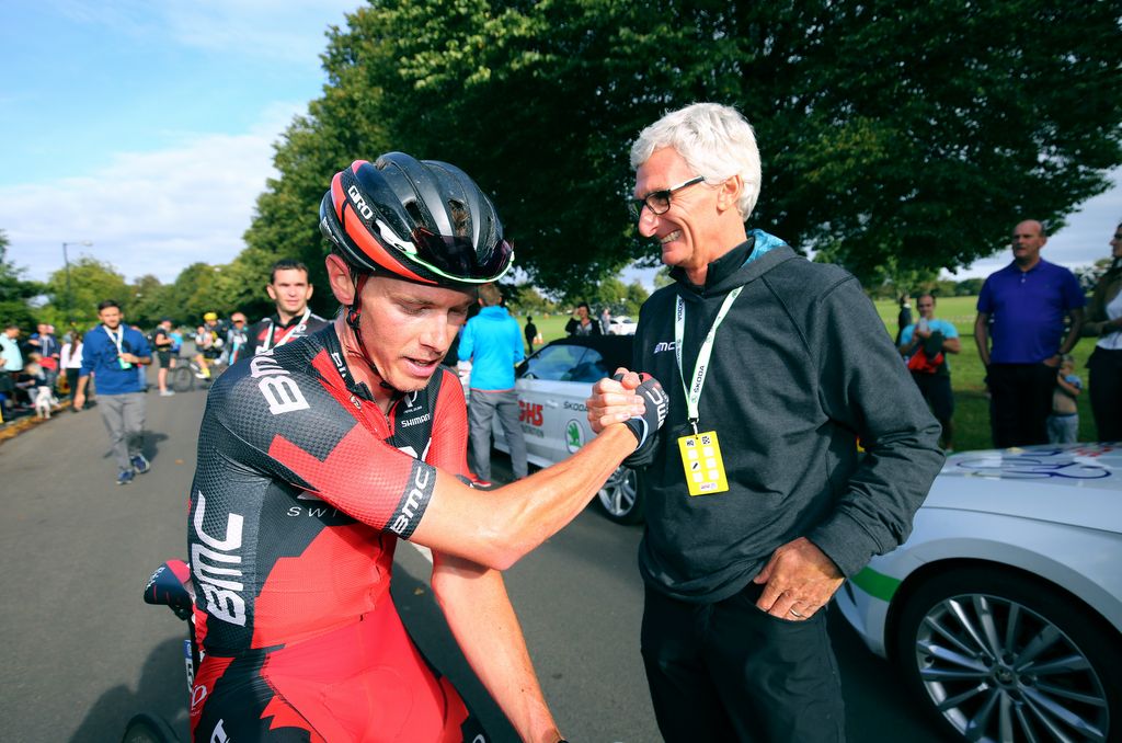 Rohan Dennis and Allan Peiper after the stage win