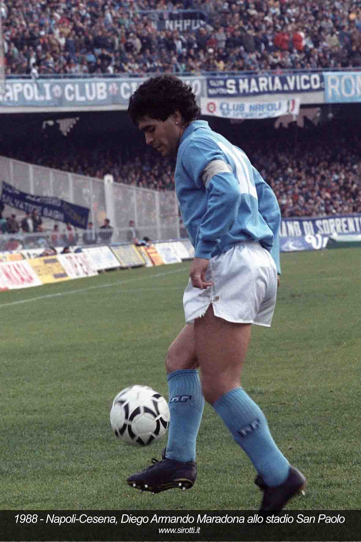 Sirotti also photographed football matches early in his career, capturing Diego Maradona playing for Naples in 1988