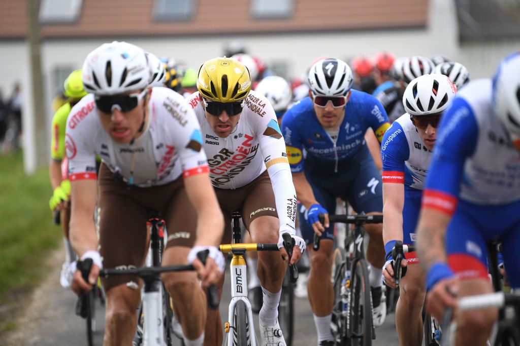 HARELBEKE BELGIUM MARCH 26 Greg Van Avermaet of Belgium and AG2R Citren Team during the 64th E3 Saxo Bank Classic 2021 a 2039km race from Harelbeke to Harelbeke E3SaxobankClassic on March 26 2021 in Harelbeke Belgium Photo by Tim de WaeleGetty Images