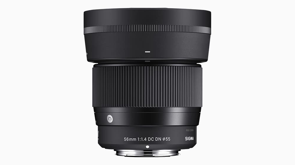 Sigma 56mm F1.4 DC DN contemporary lens for Nikon Z mount on white background