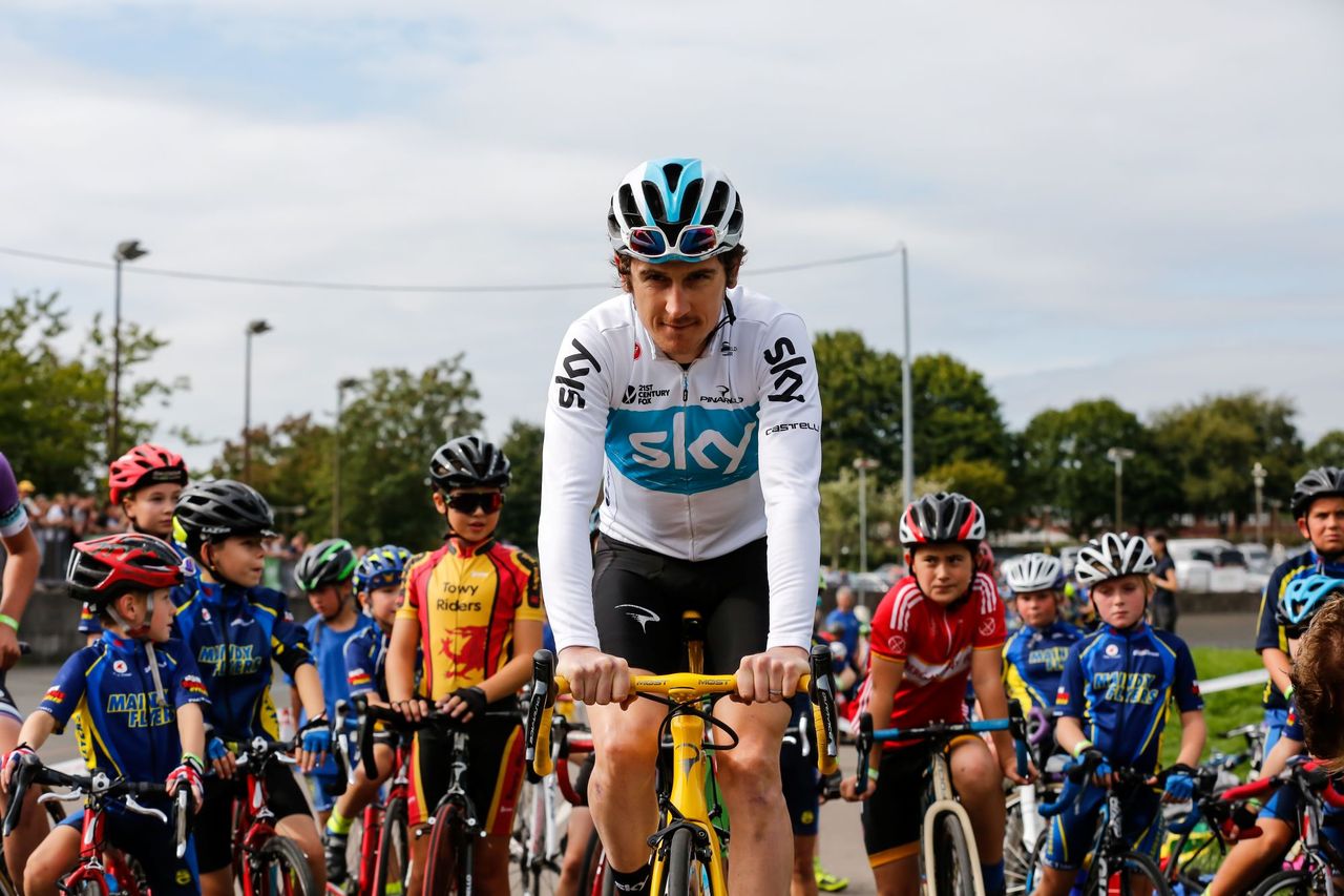 Geraint Thomas at Maindy park