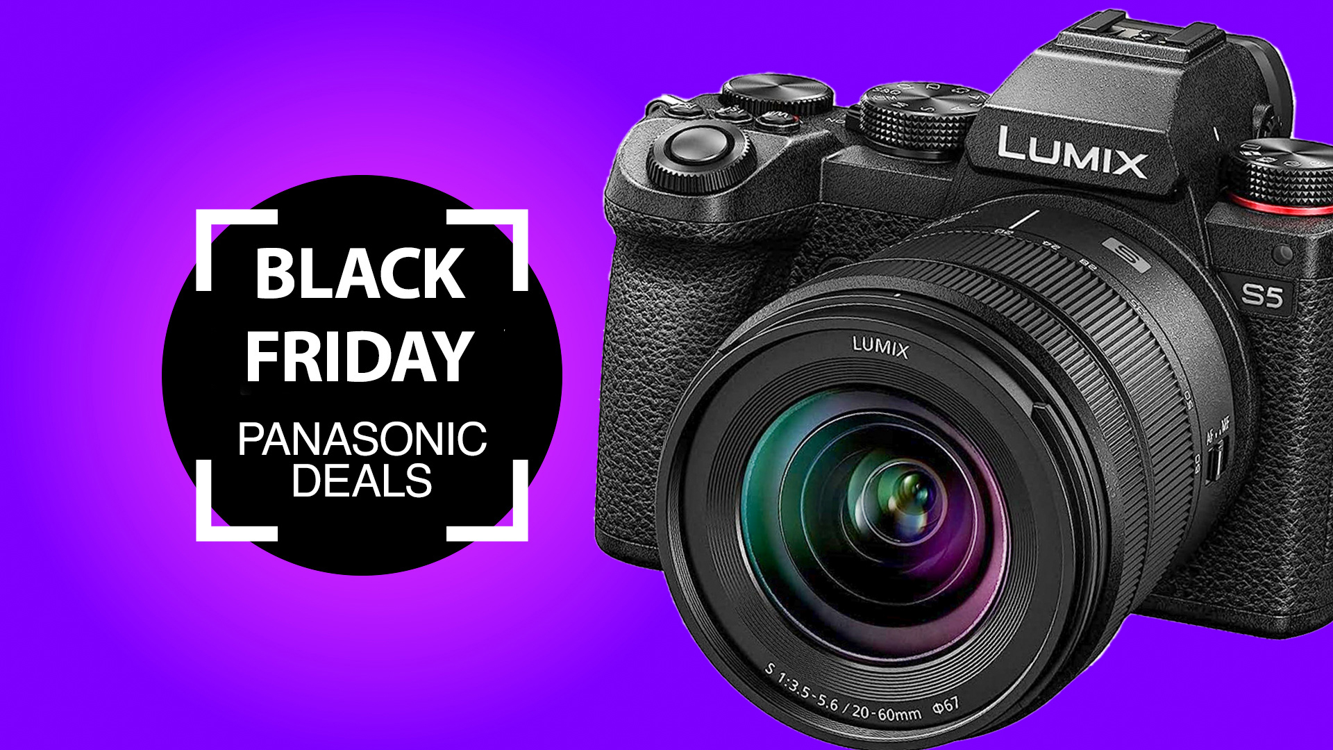 Black Friday Panasonic Deals tltle page with image of Lumix S5 camera