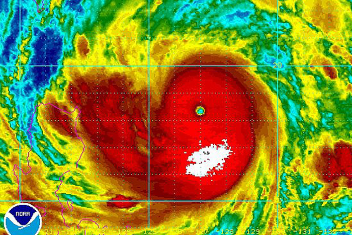 This satellite image of Usagi was taken Thursday night local time.