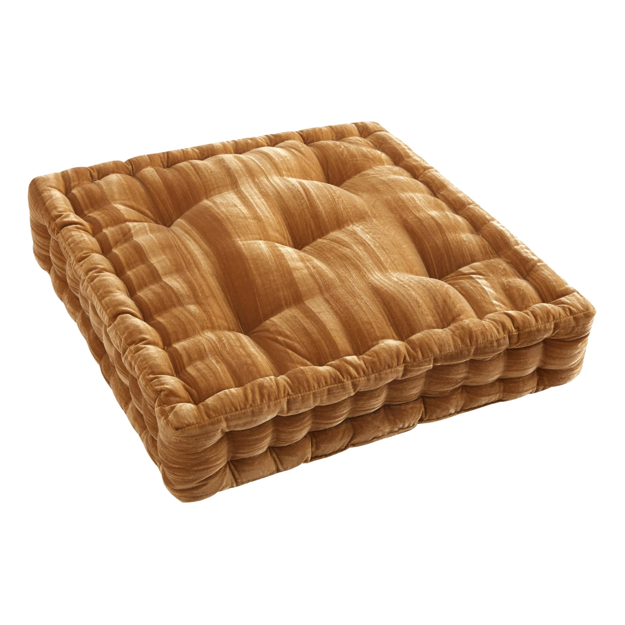a square yellow floor pillow