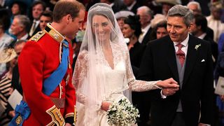 Prince William, Kate Middleton and Michael Middleton during the Royal Wedding, 2011