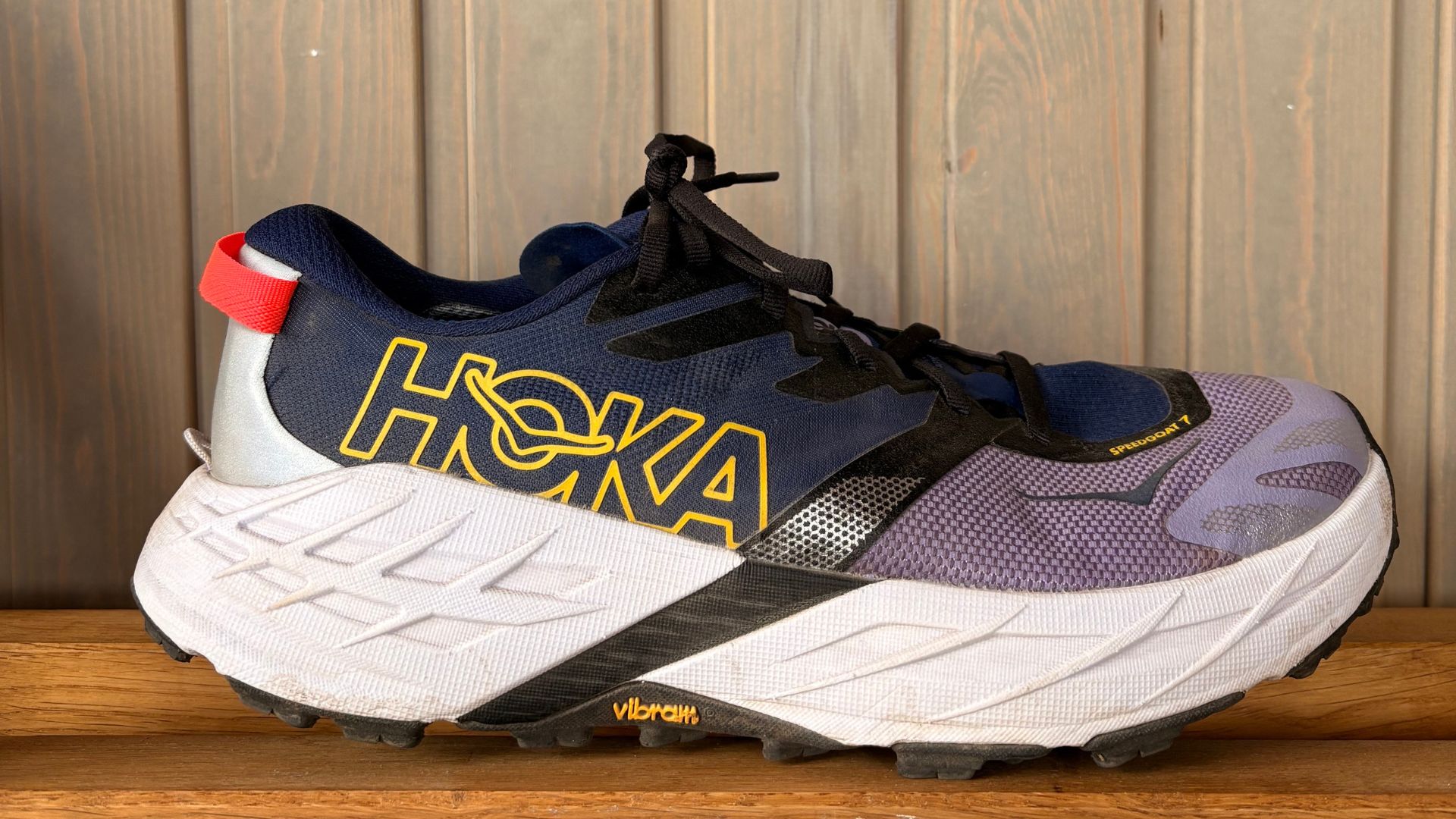 Grace Walsh's Hoka Speedgoat 7 in the review process