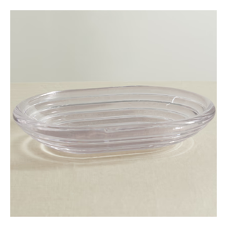 A clear coiled chunky glass bowl