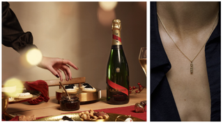 lifestyle imagery with diamond jewellery and champagne