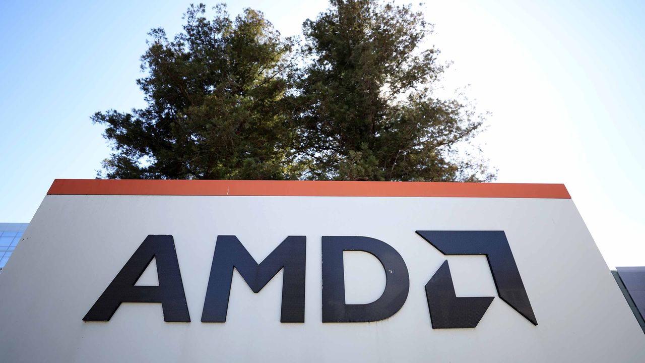 Advanced Micro Devices sign posted in front of the chipmaker&#039;s California headquarters