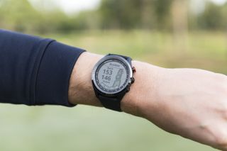 A detailed look at the display on the Garmin Approach S62 golf watch