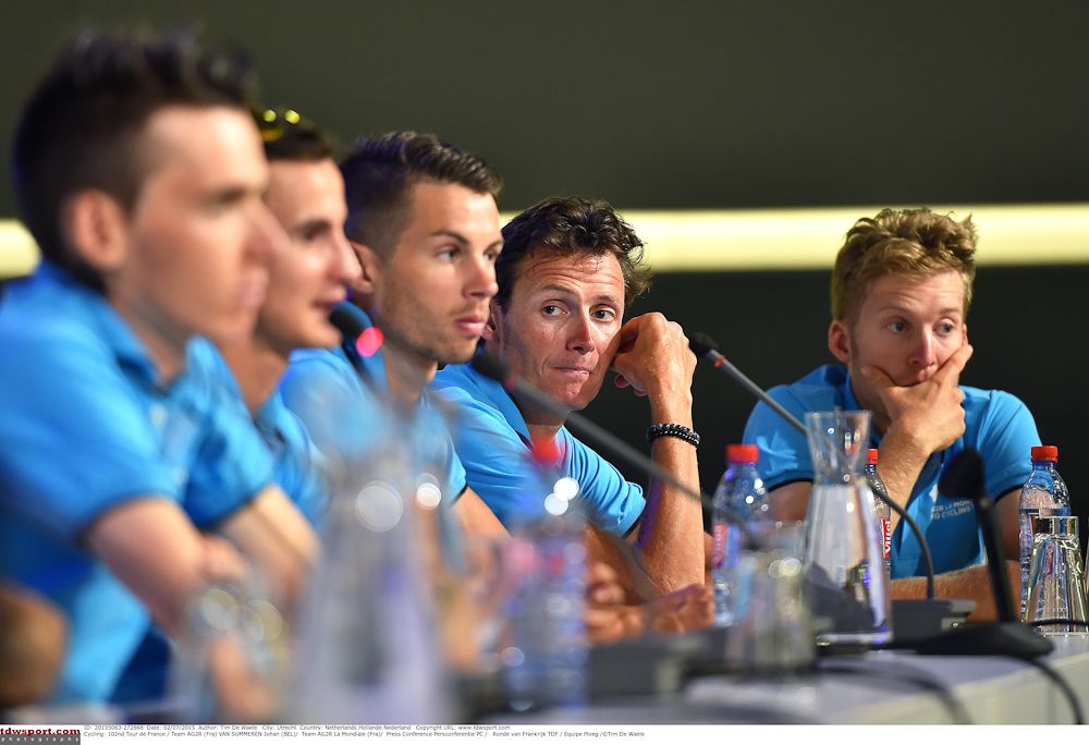 AG2R on the press conference podium