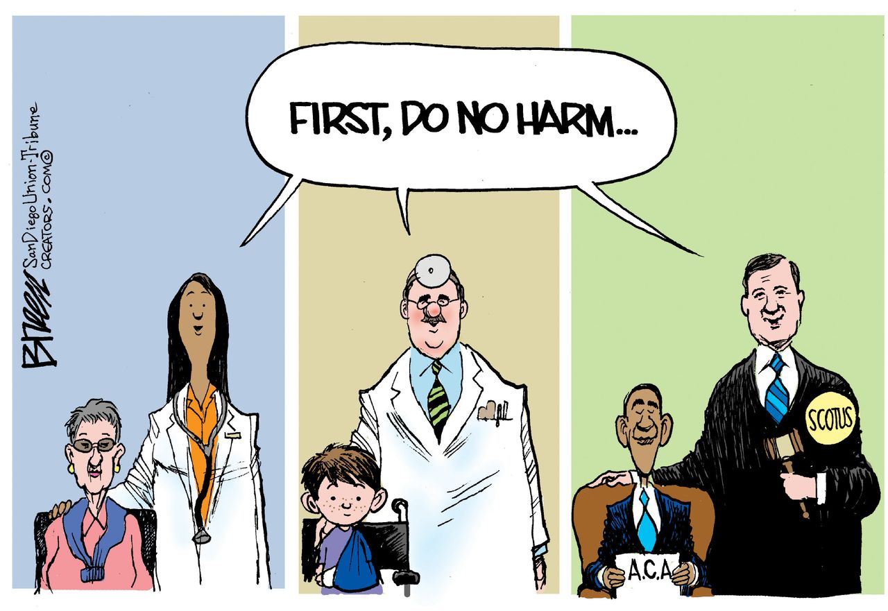 Political cartoon U.S. ObamaCare