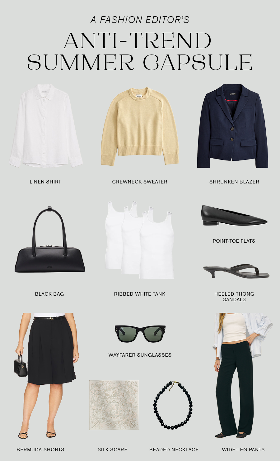 senior fashion editor Anna LaPlaca's anti-trend summer capsule wardrobe