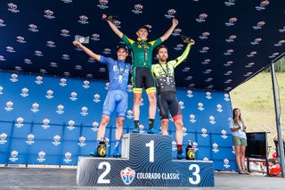Gage Hecht (Aevolo) tops the podium after winning stage 1 of the 2018 Colorado Classic