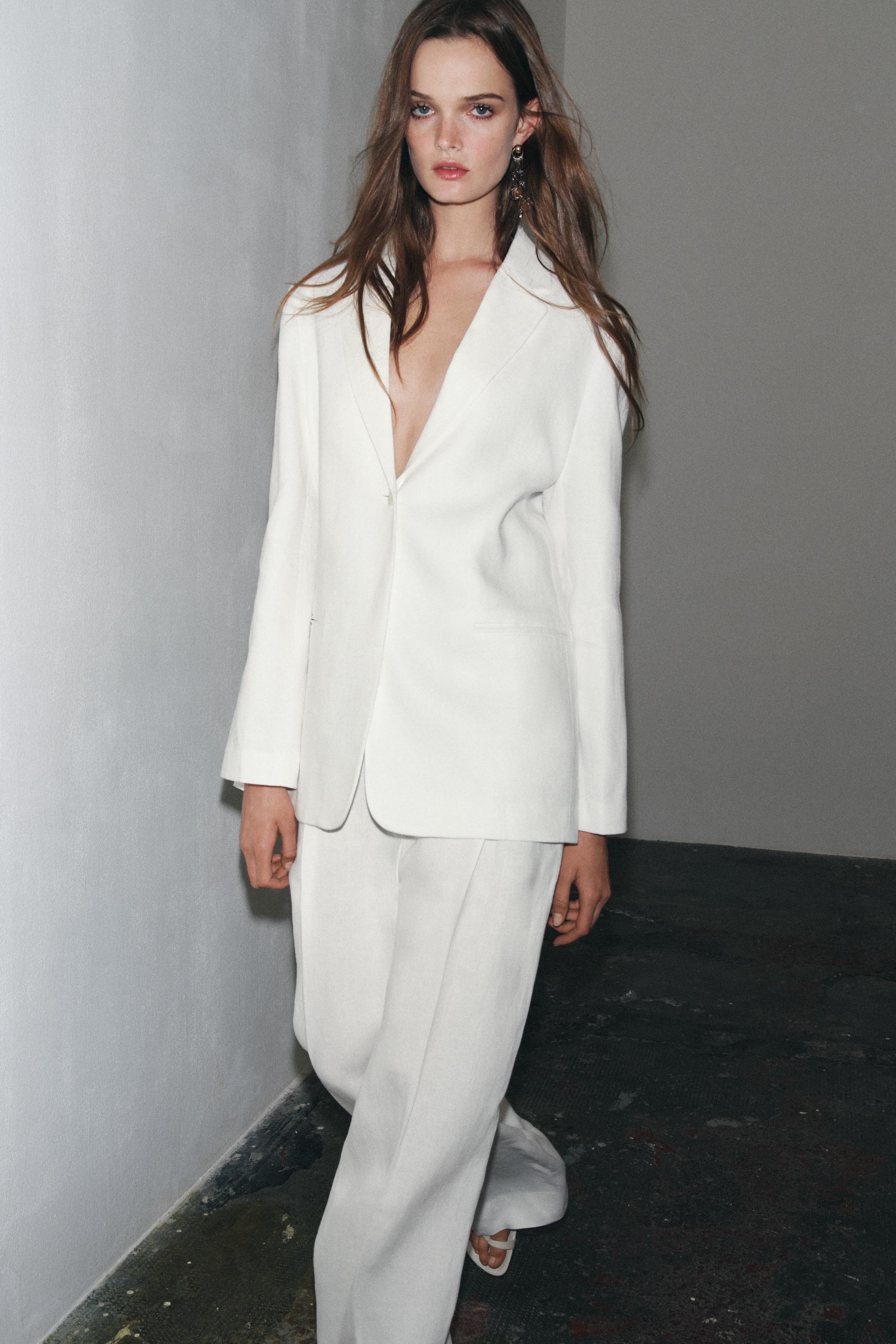 Linen Blend Trousers Zw Collection