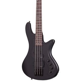 A Schecter Stiletto Stealth bass guitar