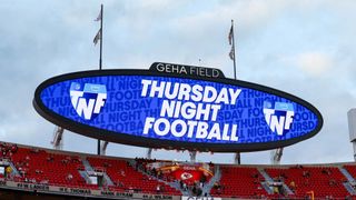 Amazon Thursday Night Football sign at Arrowhead Stadium in Kansas City