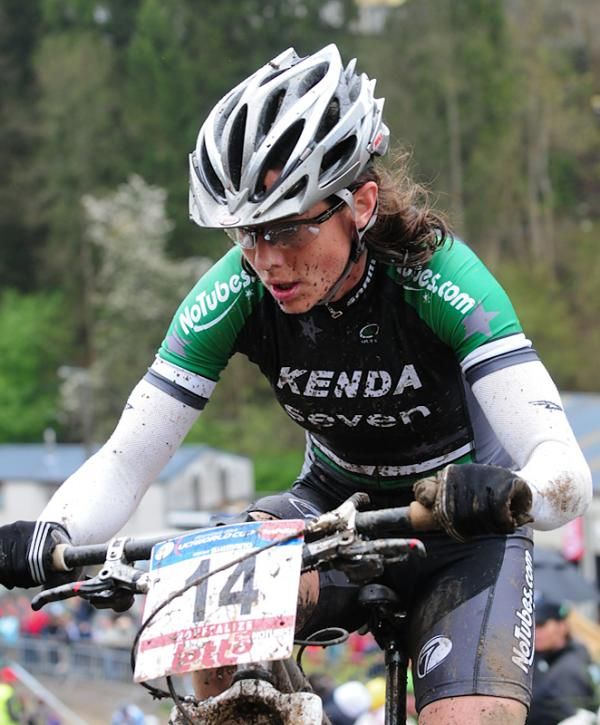 Mary McConneloug (Kenda-Seven-No Tubes) climbs at Houffalize.