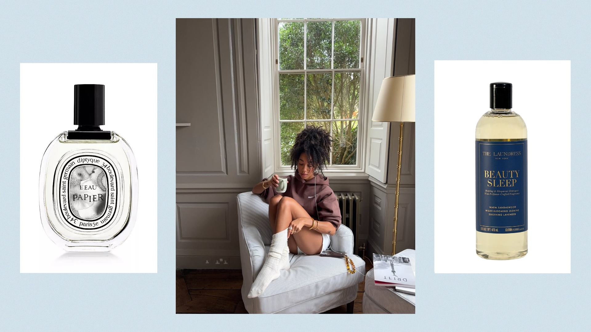  Amaka Hamelijnck, Diptyque Eau Papier Eau de Parfum, and Dieux Forever Eye Mask