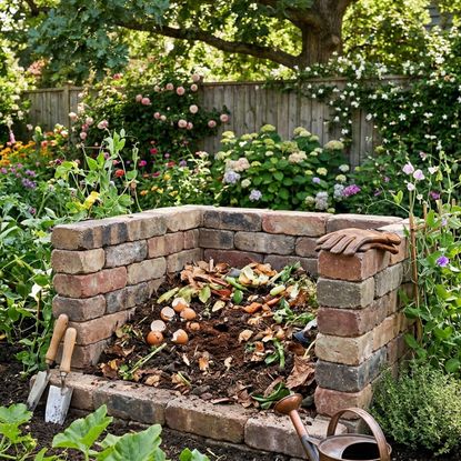 DIY brick compost system
