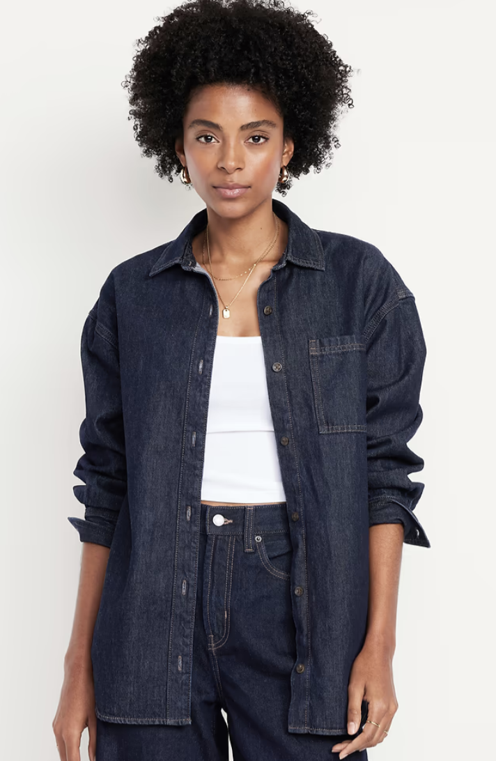 Old Navy, Oversized Boyfriend Button-Down Jean Shirt