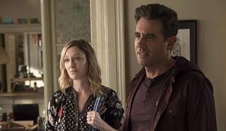 Ant-Man and The Wasp Judy Greer Bobby Cannavale Maggie and Jim look concerned