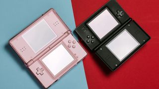 best Nintendo DS games: two Nintendo DS consoles, one black and one pink, opened