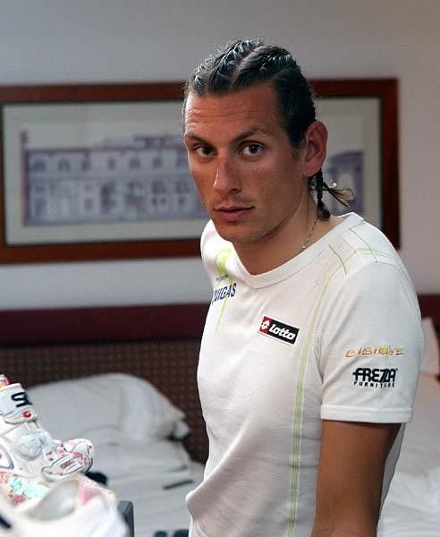 Filippo Pozzato with his new hair style