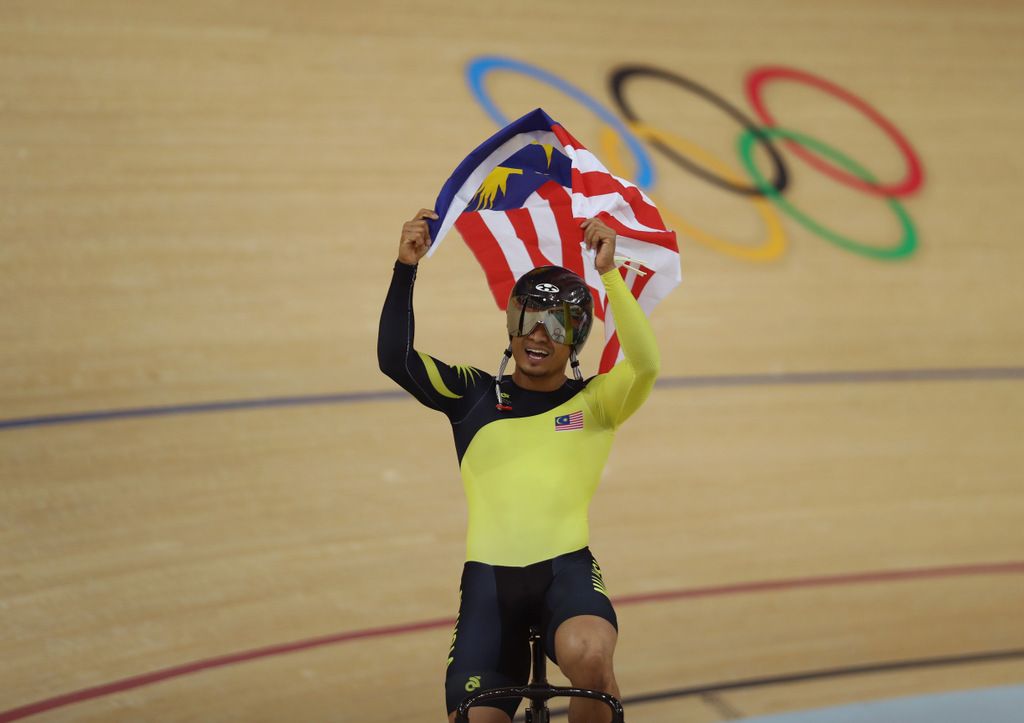 Azizulhasni Awang won Malaysia's first cycling medal, taking bronze in the keirin
