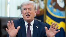 Donald Trump gesticulating in the Oval Office
