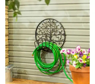 Evergreen Tree of Life Metal Garden Hose Holder