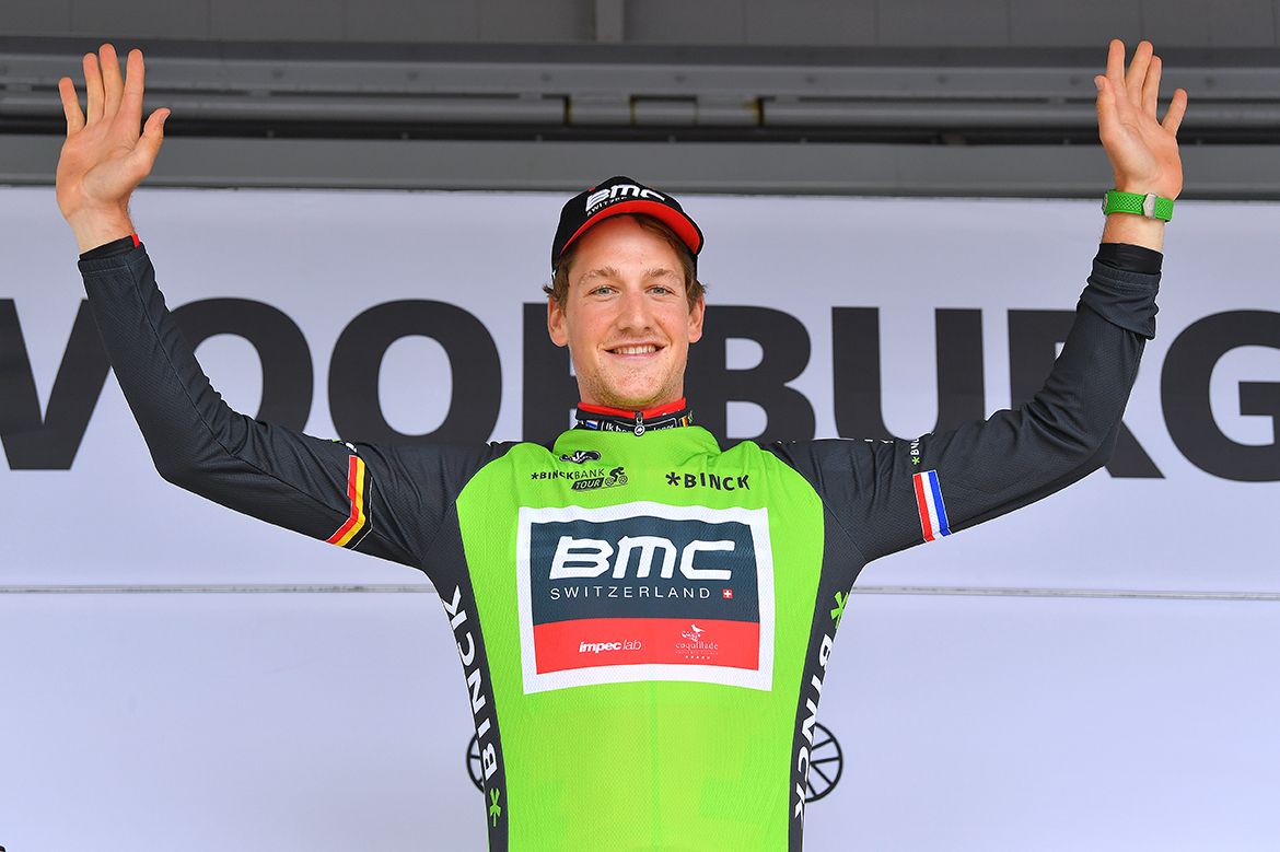 Stefan Kung on the podium