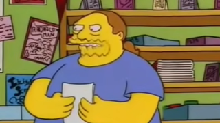 Comic Book Guy in The Simpsons.