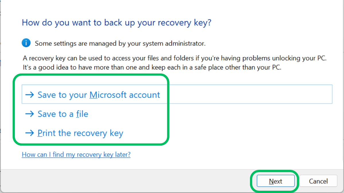 Habilitar o deshabilitar el cifrado de Bitlocker en Windows