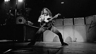 Ted Nugent onstage at Madison Square Garden in New York on 6th December 1976