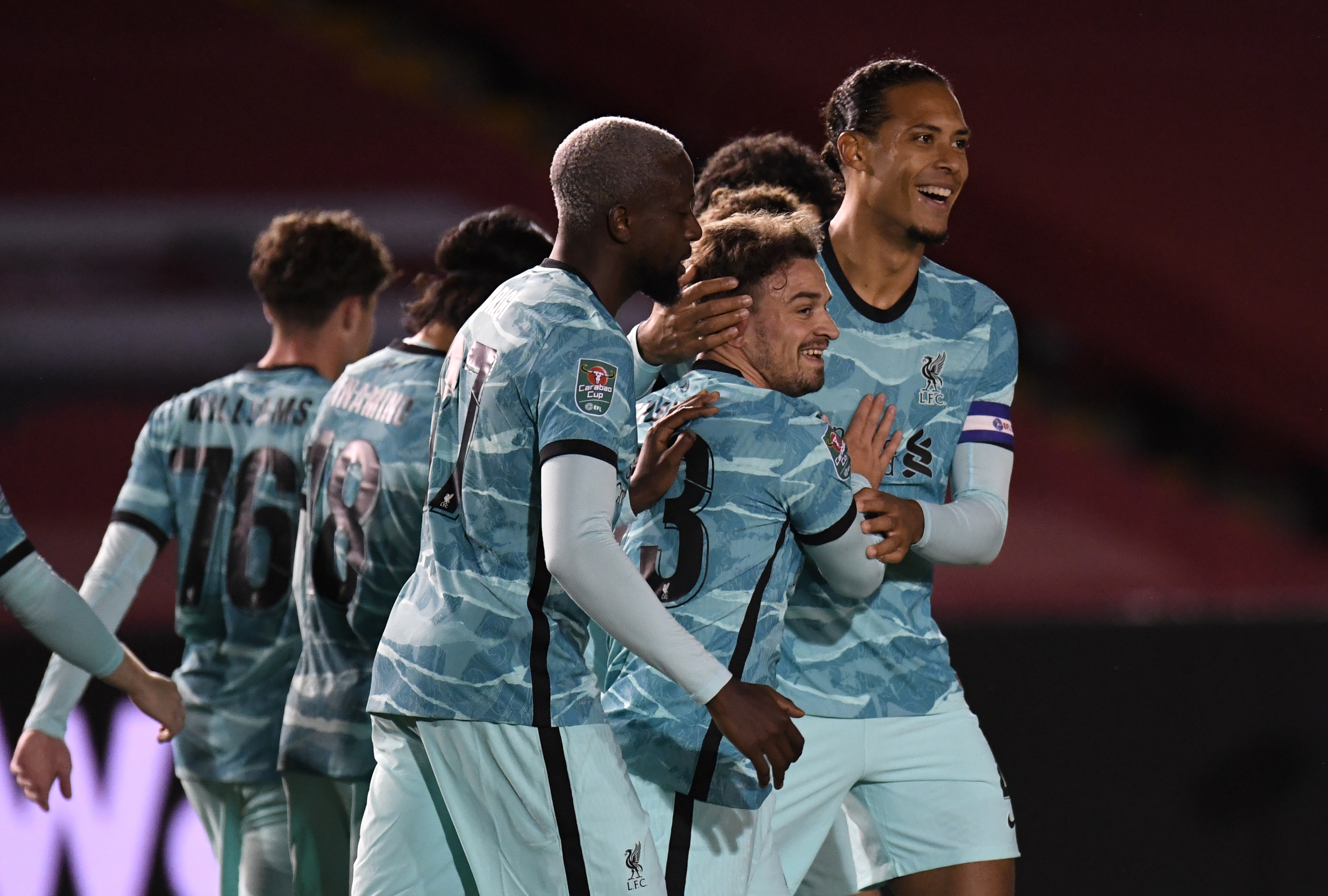 Xherdan Shaqiri (centre right) opened the scoring with a brilliant free-kick