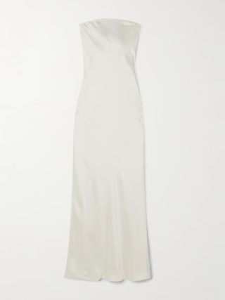 Norma Kamali, Strapless Satin Gown