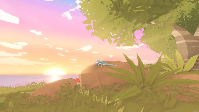 Gecko Gods showing a gecko looking over the sunrise or sunset 