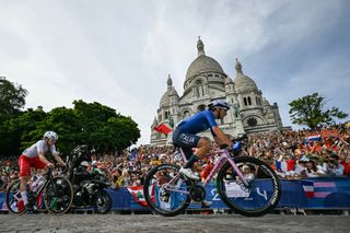 Elisa Longo Borghini races through Paris on the way to ninth at the Paris Olympics road race