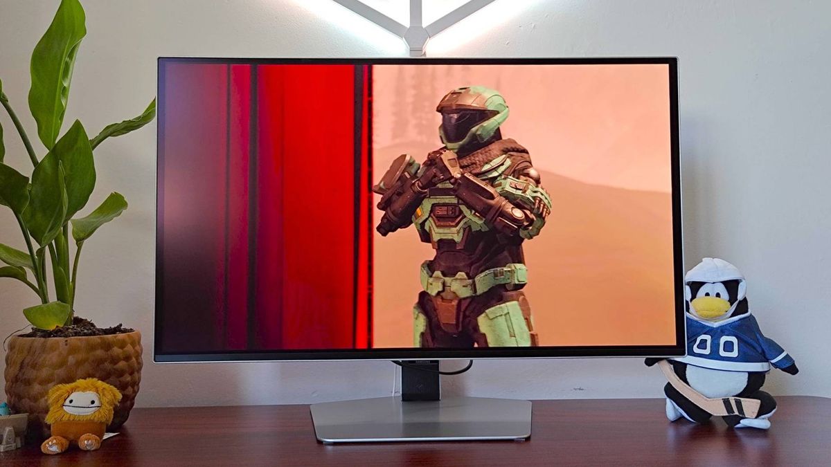 Samsung Odyssey OLED G6 monitor with Spartan on screen.