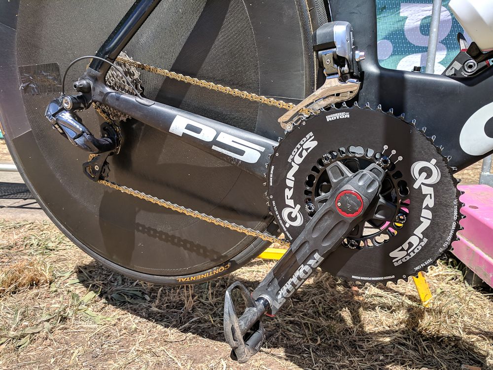 Ben O'Connor ran a ROTOR 54t Q-Ring outer chainring