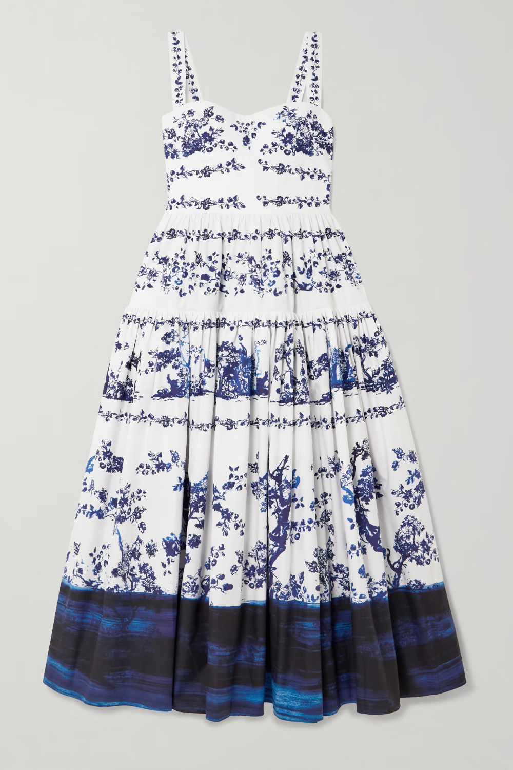 Tiered Floral Midi Dress