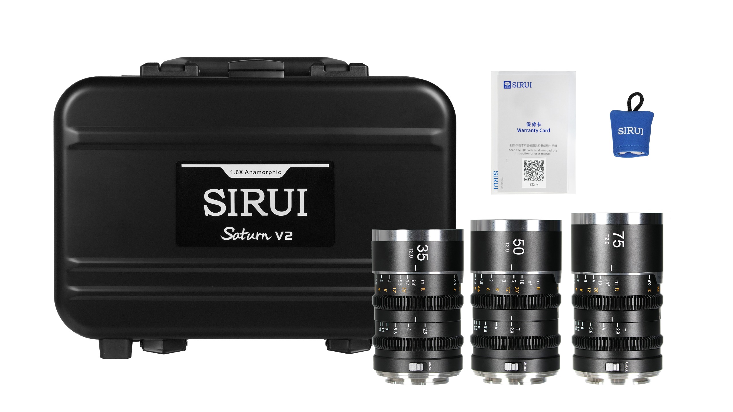 The Sirui Saturn V2 three-lens kit