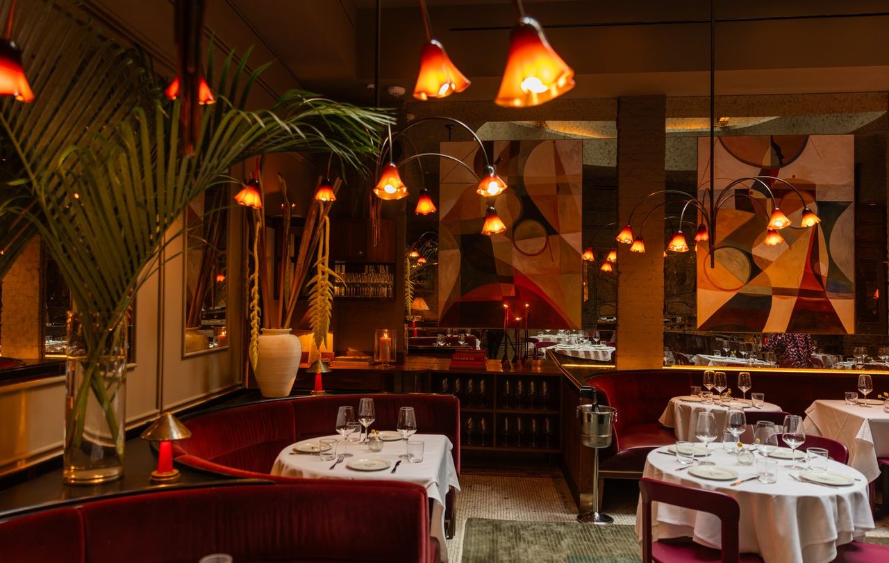 The interiors of Brass &amp; The Tusk Bar in New York city merge Art Deco, Beaux Arts and Jazz-Age aesthetic.
