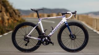 Groupama FDJ's new Wilier Filante SLR stands on a road