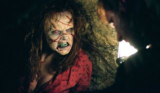 Exorcist: The Beginning Izabella Scorupco scowling in a possessed manner