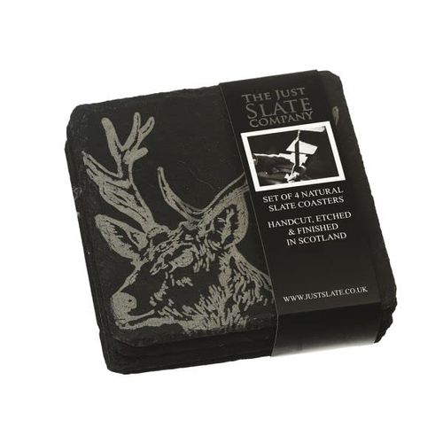 Handcrafted Slate Square Coasters (Set of 4)