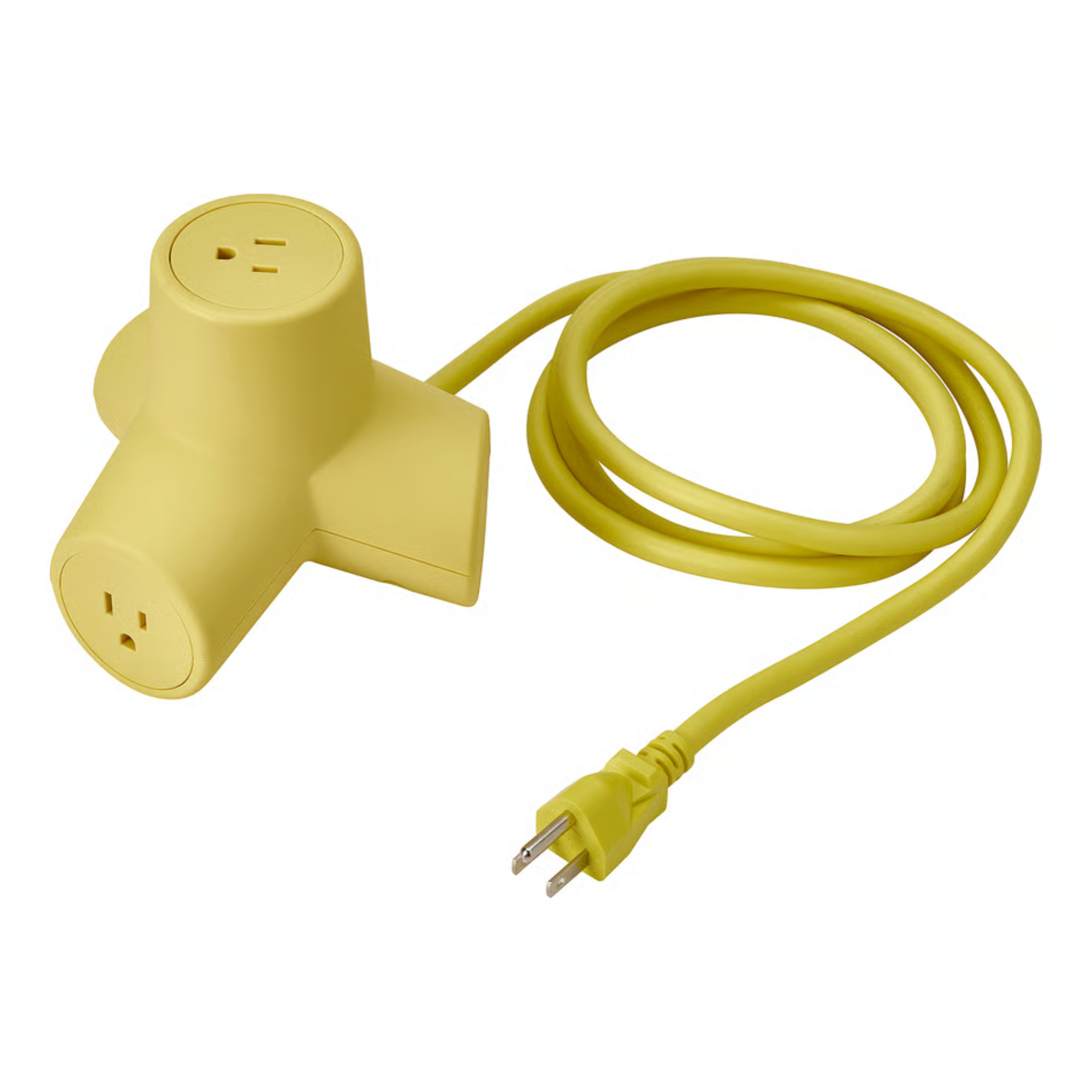 a bright yellow extension cord 