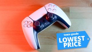 PS5 DualSense controller with a Tom's Guide deal tag