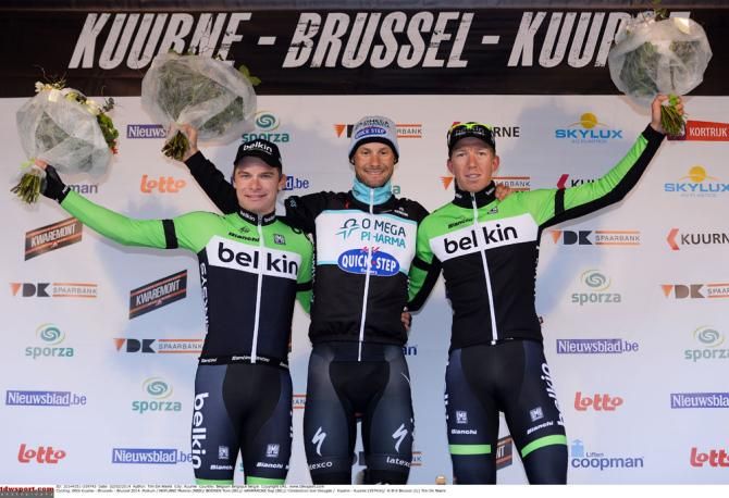 The podium in Kuurne-Brussel-Kuurne
